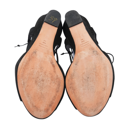 Black Wedged Sandals