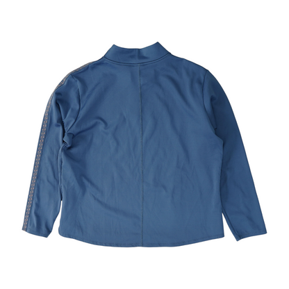 Blue Solid 1/4 Zip Pullover