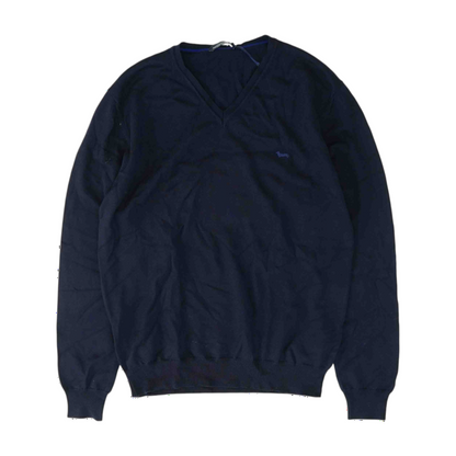Navy Solid Pullover Sweater