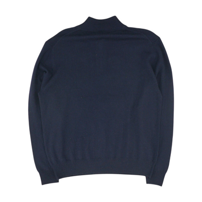 Navy Solid 1/4 Zip Sweater