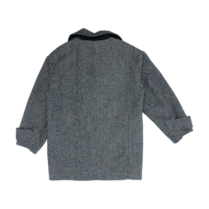 Black Herringbone Coat