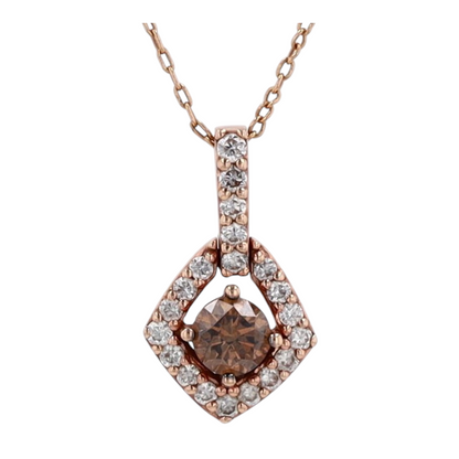3/4 ctw 14K Rose Gold Diamond Pendant Necklace
