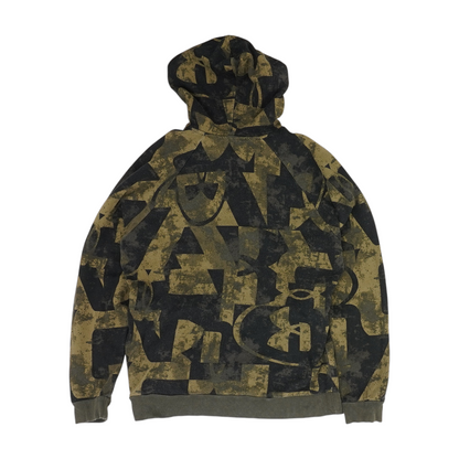 Green Print Hoodie Pullover