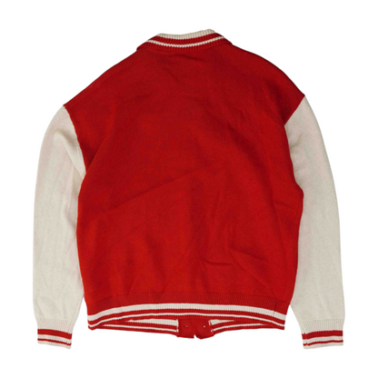 Red Solid Cardigan Sweater