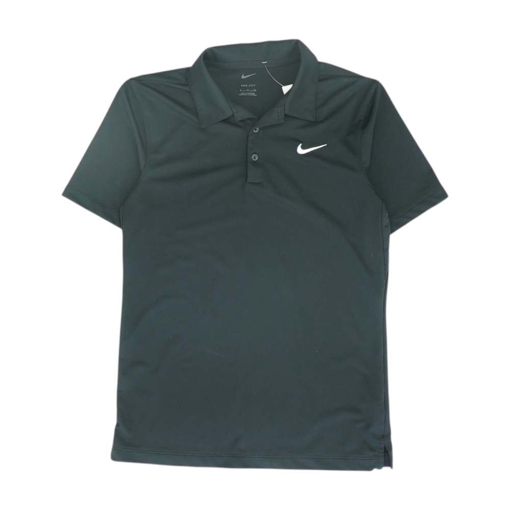 Black Solid Short Sleeve Polo
