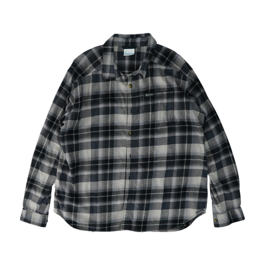 Gray Check Flannel Button Down