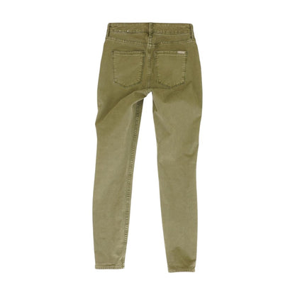 Green Solid High Rise Skinny Leg Jeans