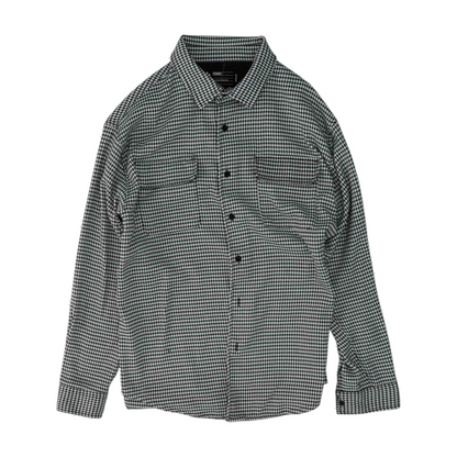 Black Houndstooth Flannel Button Down