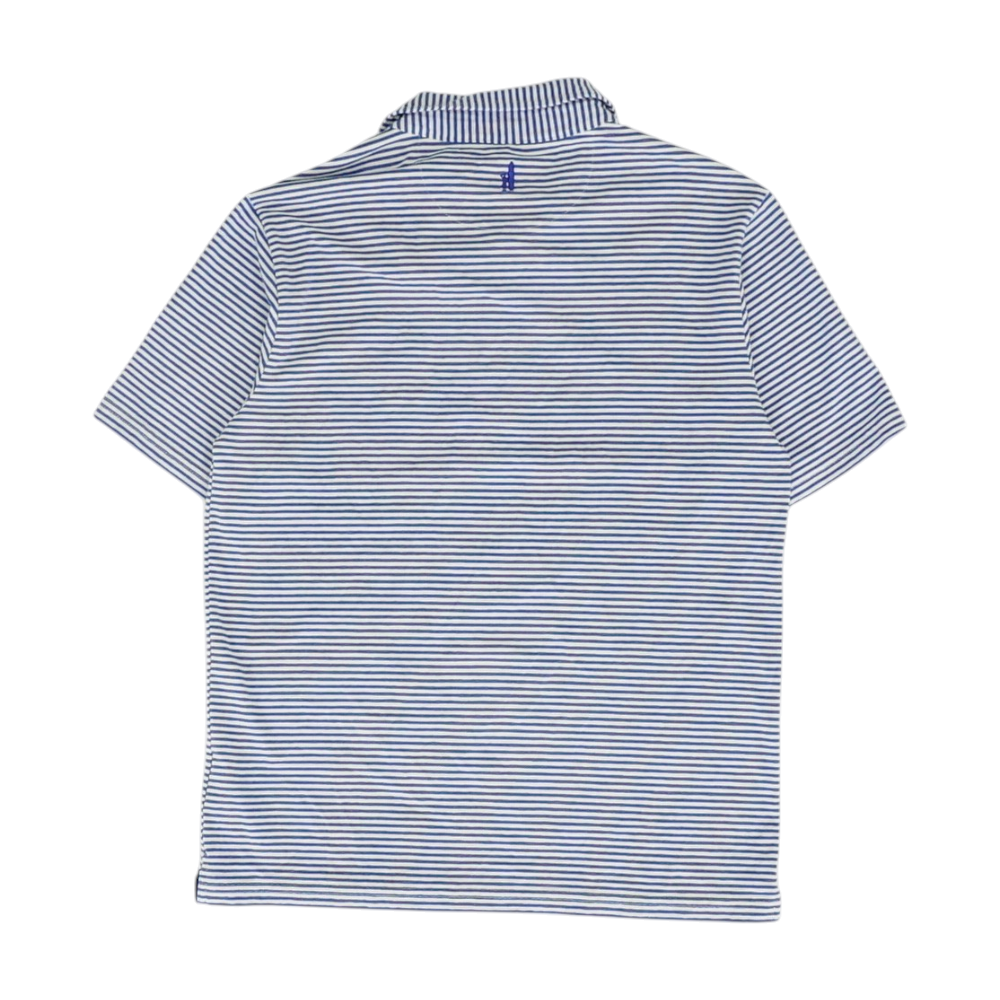 Blue Striped Short Sleeve Polo