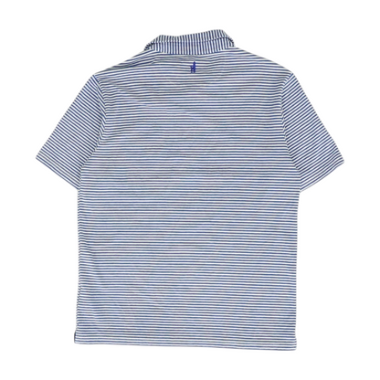 Blue Striped Short Sleeve Polo