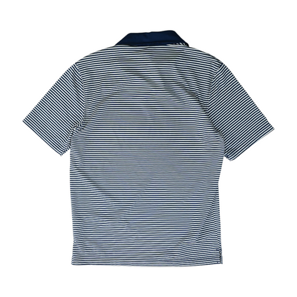 Navy Striped Short Sleeve Polo