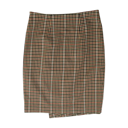 Khaki Petite Check Mini Skirt