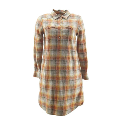 Orange Plaid Mini Dress