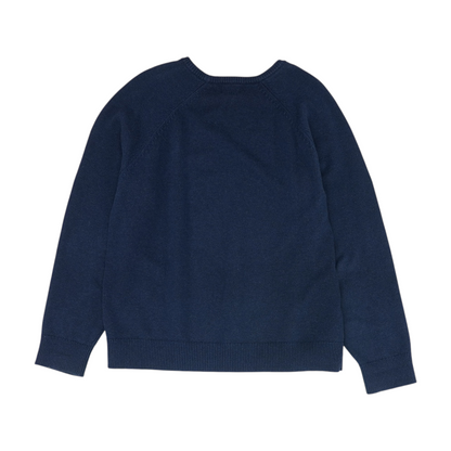 Navy Solid Pullover Sweater