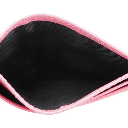 Pink Leather Card Holder with Tag