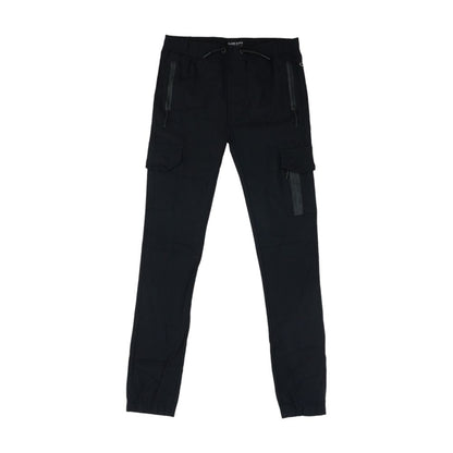 Black Solid Cargo Pants