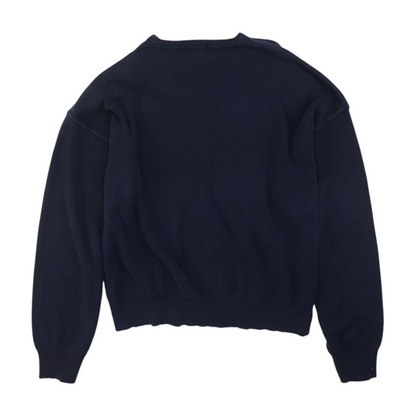 Vintage Navy Solid Pullover Sweater