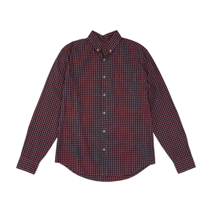 Red Plaid Long Sleeve Button Down