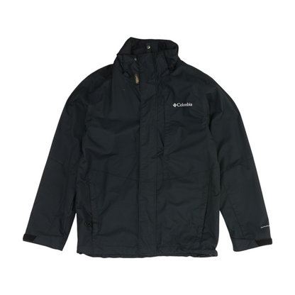 Black Solid Rain Jacket
