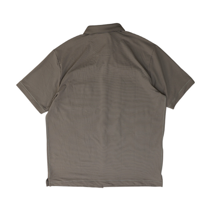 Gray Solid Short Sleeve Button Down