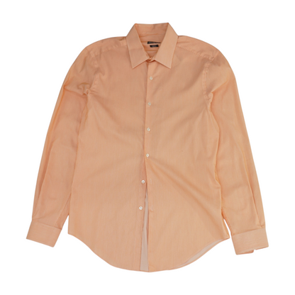 Orange Striped Long Sleeve Button Down