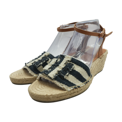 Navy Wedged Sandals