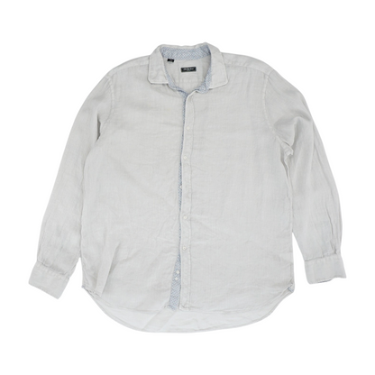 Gray Solid Long Sleeve Button Down