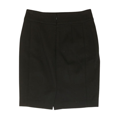 Black Solid Midi Skirt