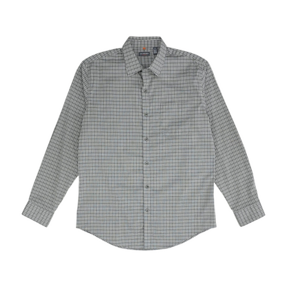 Gray Plaid Long Sleeve Button Down