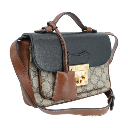 Mini Padlock Flap Pocket Shoulder Bag in GG Supreme