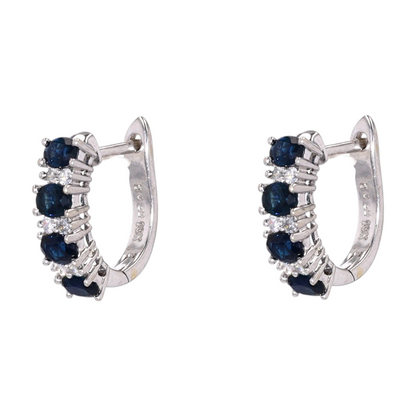 1/8 ctw 10K White Gold Diamond Hoop Earrings