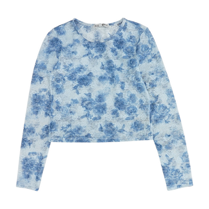 Blue Floral Blouse