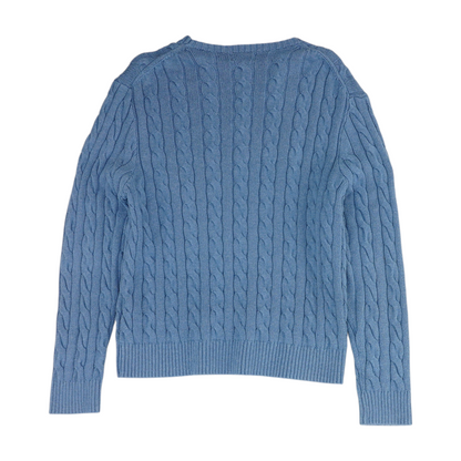 Blue Solid Pullover Sweater