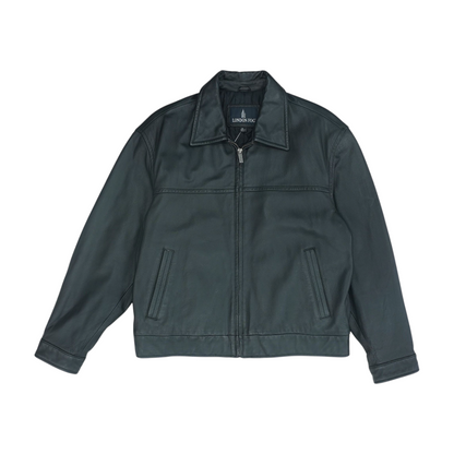Black Solid Leather Jacket
