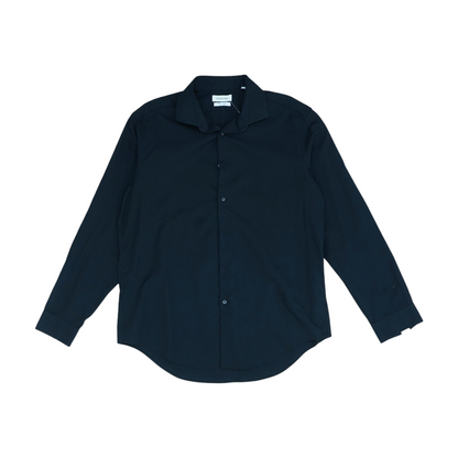 Black Solid Long Sleeve Button Down