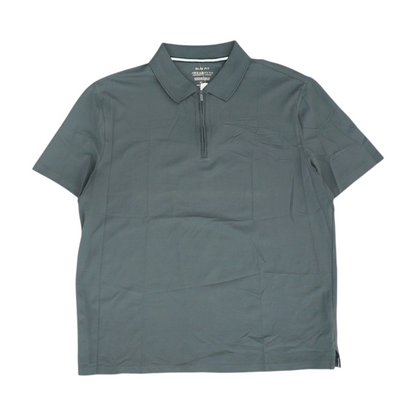 Gray Solid Short Sleeve Polo