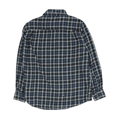 Navy Plaid Flannel Button Down