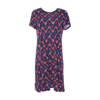Navy Print Midi Dress
