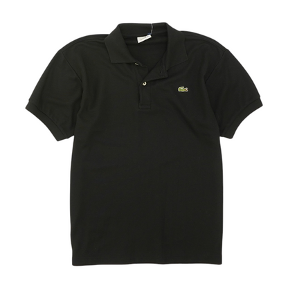 Black Solid Short Sleeve Polo