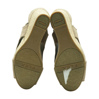 Beige Wedged Sandals