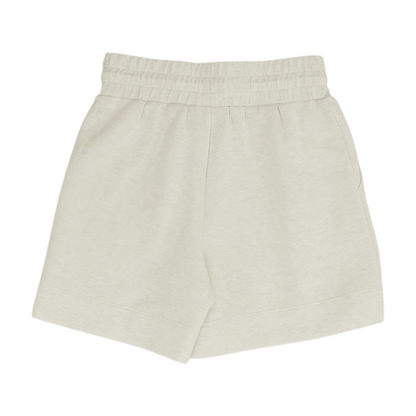Beige Solid Knit Shorts
