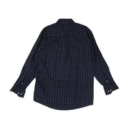 Navy Check Long Sleeve Button Down