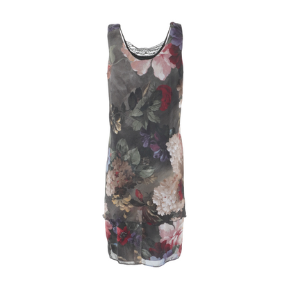 Vintage Black Floral Mini Dress