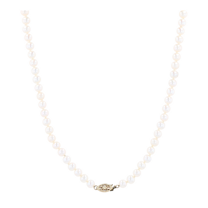 14K Yellow Gold Cultured Pearl Beaded Necklace