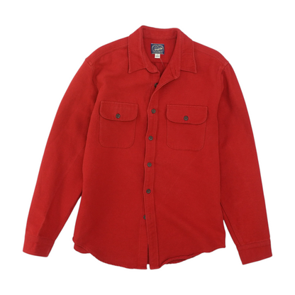 Red Solid Flannel Button Down