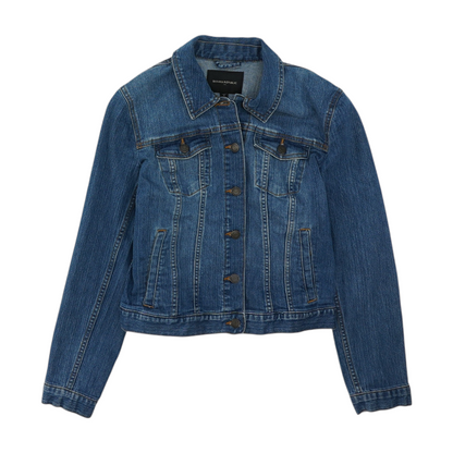 Blue Solid Denim Jacket