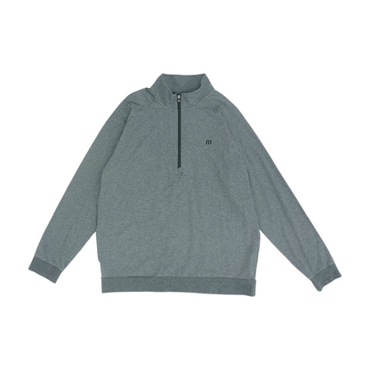 Gray Solid 1/4 Zip Pullover