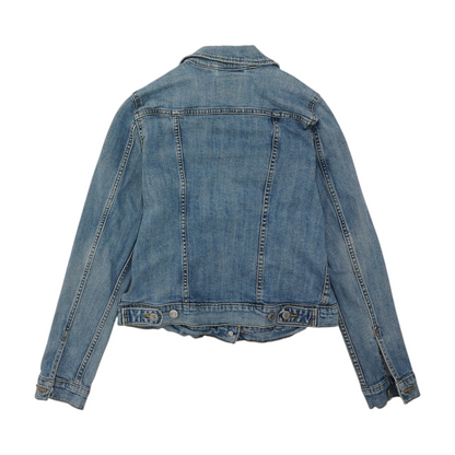 Blue Solid Denim Jacket