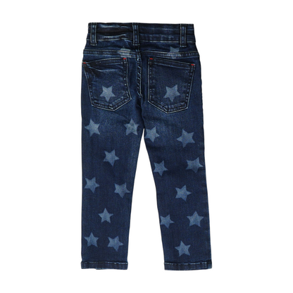 Navy Print Jeans