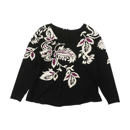 Black Floral Pullover Sweater